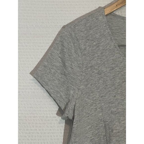 Pure J Jill Women's Relaxed Short Sleeve Pullover V Neck Tee Heather Grey - Picture 6 of 7